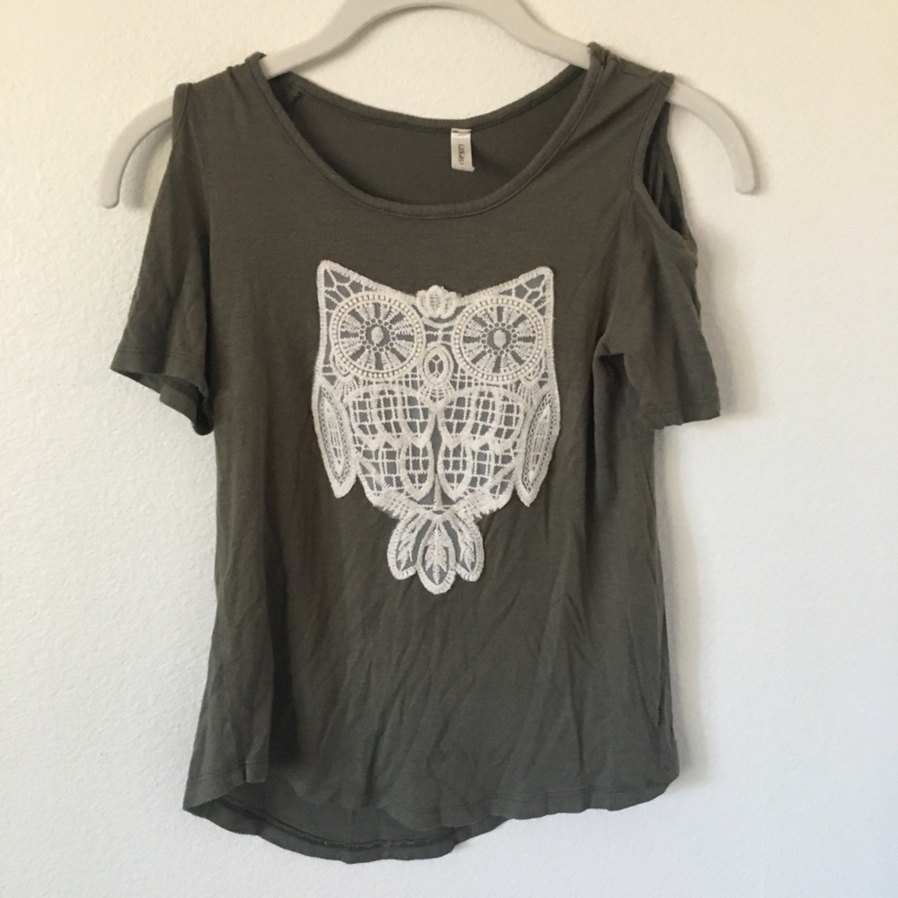 Owl Cold Shoulder Top